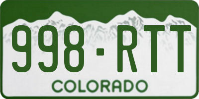 CO license plate 998RTT