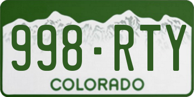 CO license plate 998RTY