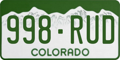 CO license plate 998RUD