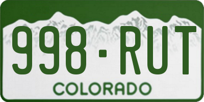 CO license plate 998RUT