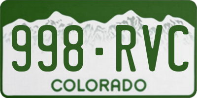 CO license plate 998RVC