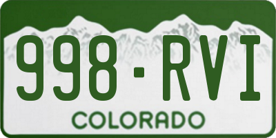 CO license plate 998RVI
