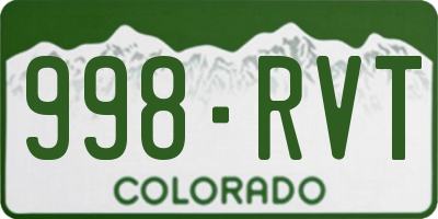 CO license plate 998RVT