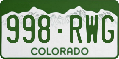 CO license plate 998RWG