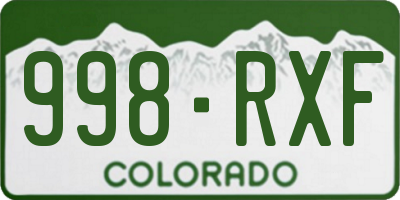 CO license plate 998RXF