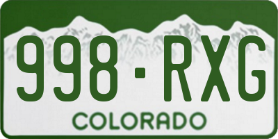 CO license plate 998RXG