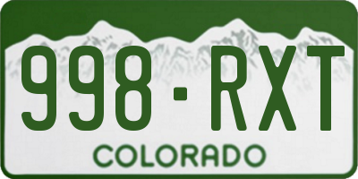 CO license plate 998RXT