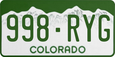 CO license plate 998RYG