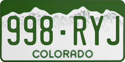 CO license plate 998RYJ