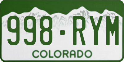 CO license plate 998RYM