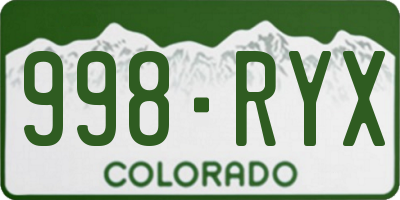CO license plate 998RYX