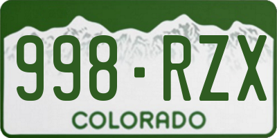 CO license plate 998RZX