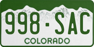 CO license plate 998SAC
