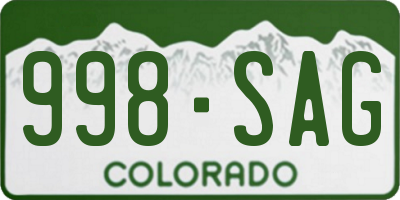 CO license plate 998SAG