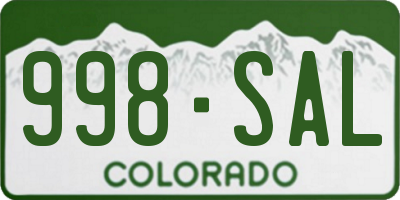 CO license plate 998SAL