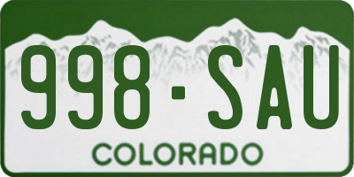 CO license plate 998SAU