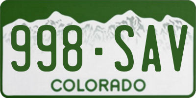 CO license plate 998SAV