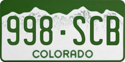 CO license plate 998SCB