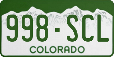 CO license plate 998SCL