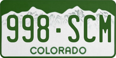 CO license plate 998SCM