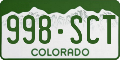 CO license plate 998SCT