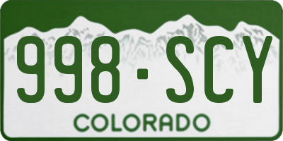CO license plate 998SCY