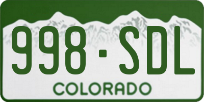 CO license plate 998SDL