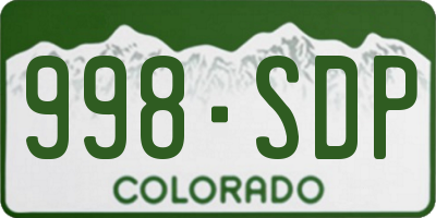 CO license plate 998SDP