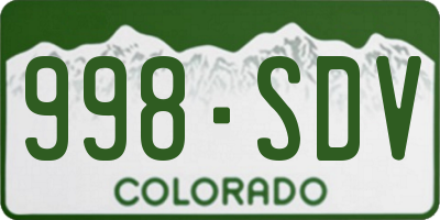 CO license plate 998SDV