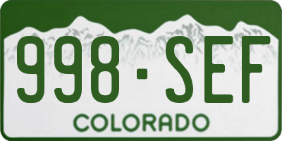 CO license plate 998SEF