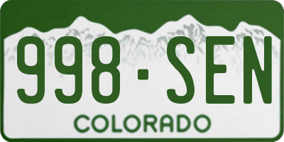 CO license plate 998SEN