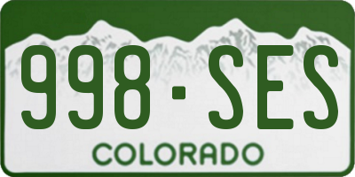 CO license plate 998SES