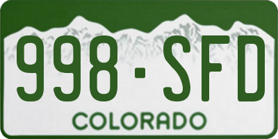 CO license plate 998SFD