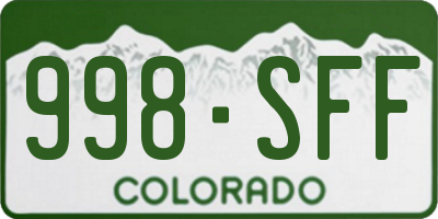 CO license plate 998SFF