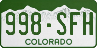 CO license plate 998SFH