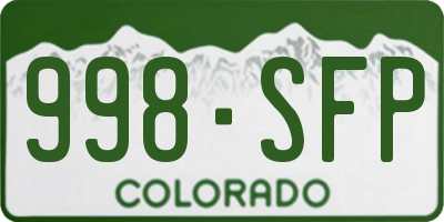 CO license plate 998SFP