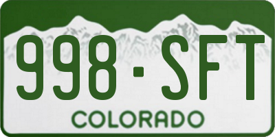 CO license plate 998SFT