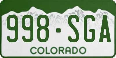 CO license plate 998SGA