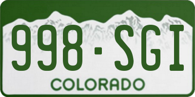 CO license plate 998SGI