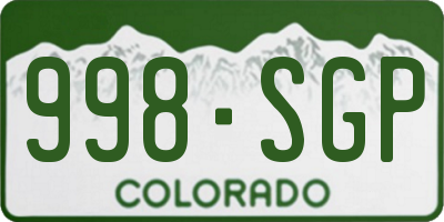 CO license plate 998SGP