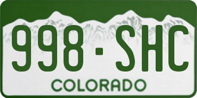 CO license plate 998SHC