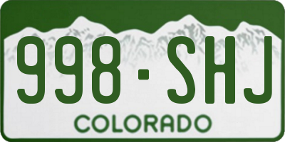 CO license plate 998SHJ
