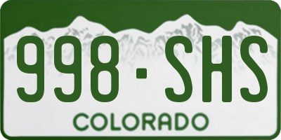 CO license plate 998SHS