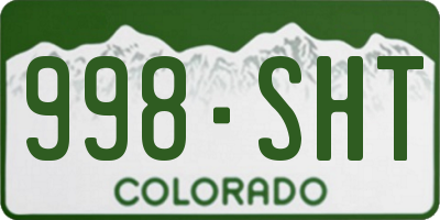 CO license plate 998SHT