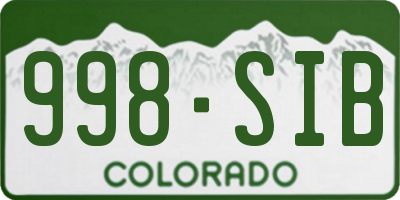 CO license plate 998SIB