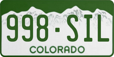 CO license plate 998SIL