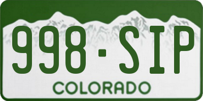 CO license plate 998SIP