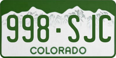 CO license plate 998SJC