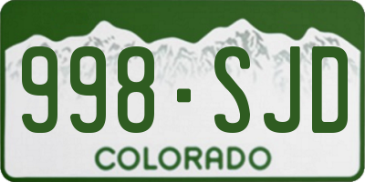 CO license plate 998SJD