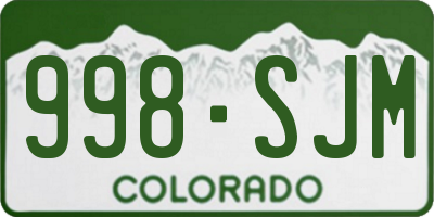 CO license plate 998SJM